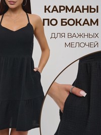 Летний сарафан мини с бантом из муслина - Olivia - thumbnail 9