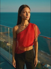 Вечерний топ на одно плечо с воланом - Grace 3bs - thumbnail 10