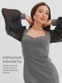Платье гус лапка - Bianca черный - thumbnail 2