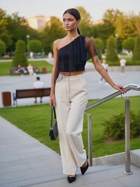 Вечерний топ на одно плечо с воланом - Grace 3bs - thumbnail 10