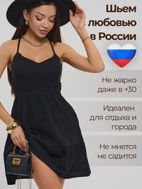 Летний сарафан мини с бантом из муслина - Olivia - thumbnail 5