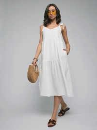 Isida молочный Designerkleid Midikleid - thumbnail 10