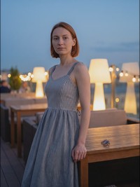 Lili Refined silhouette gaun malam - thumbnail 12