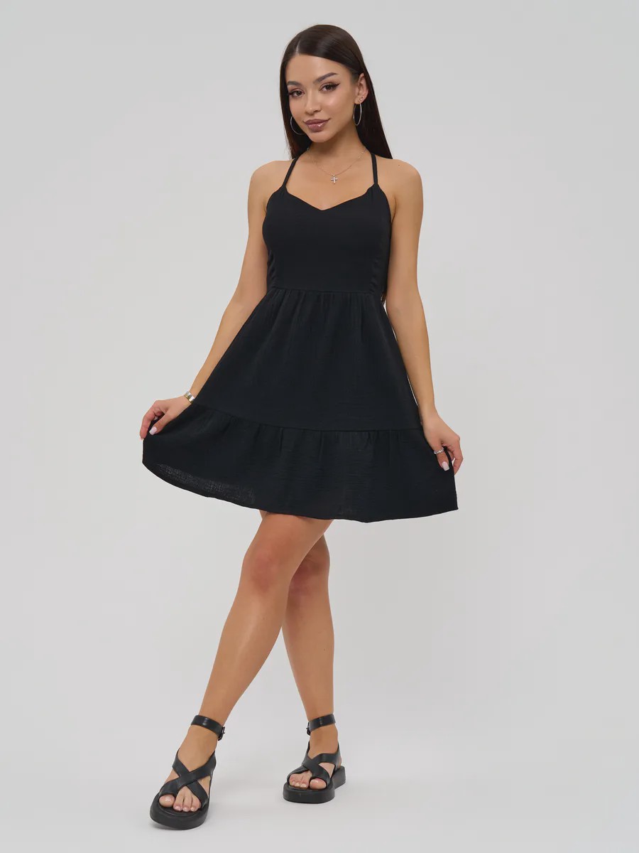 Летний сарафан мини с бантом из муслина - Olivia - image 16
