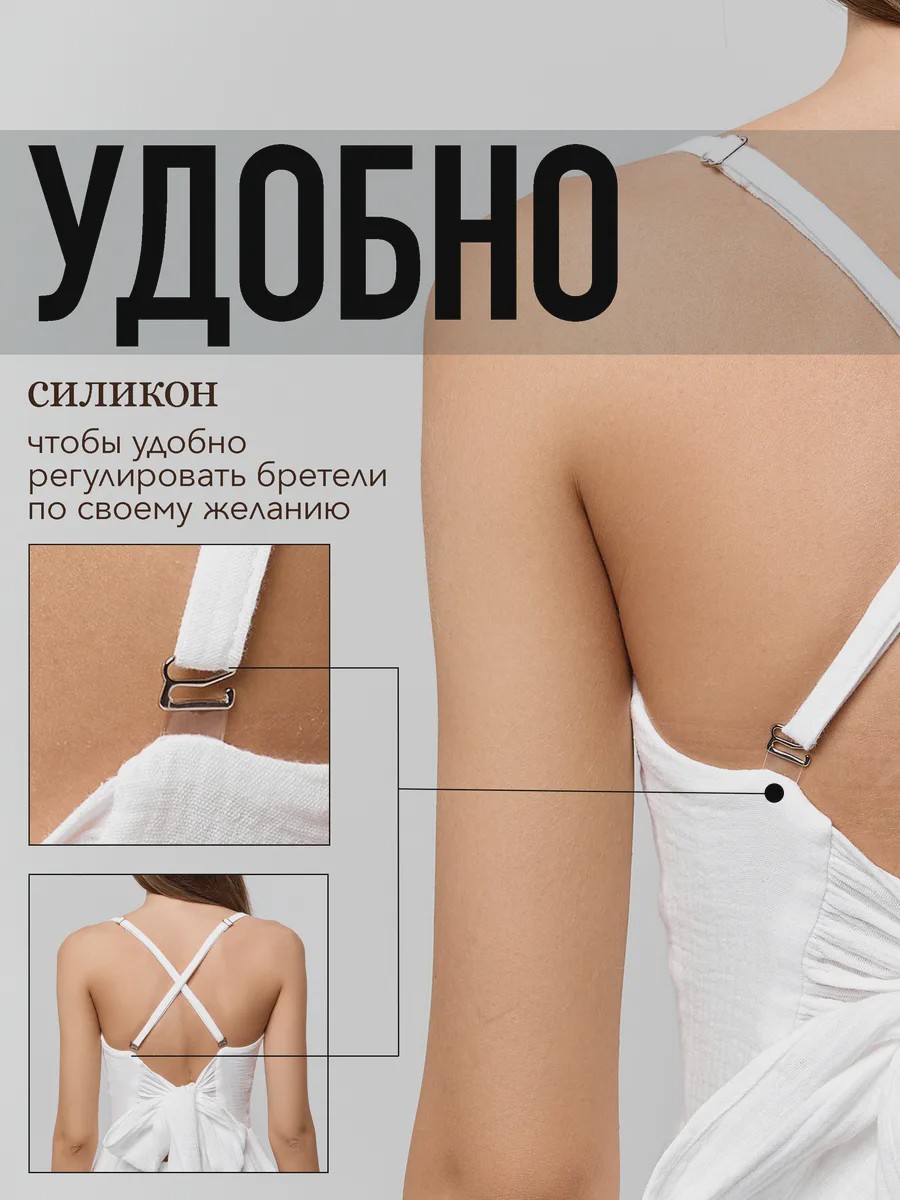 Летний сарафан мини с бантом из муслина - Olivia - image 14