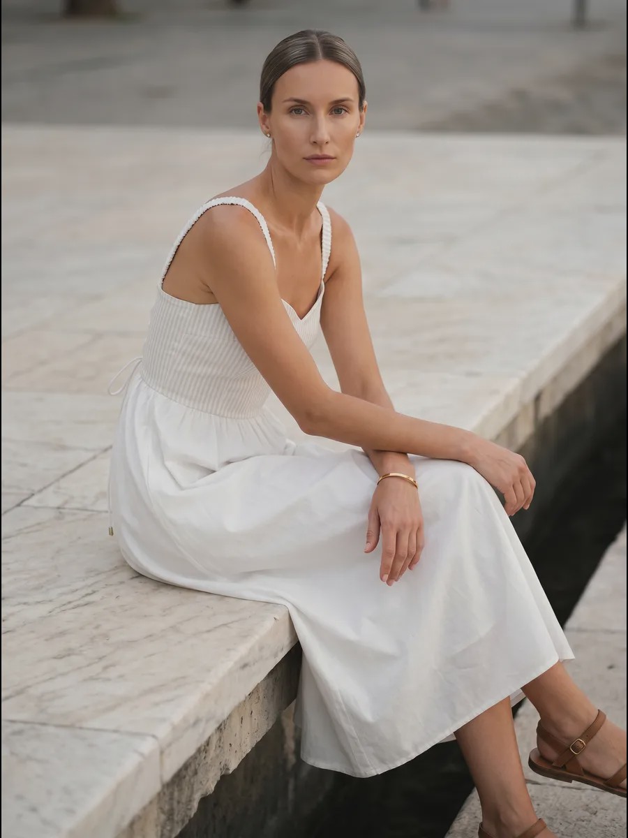 Lili Refined silhouette gaun malam - image 7