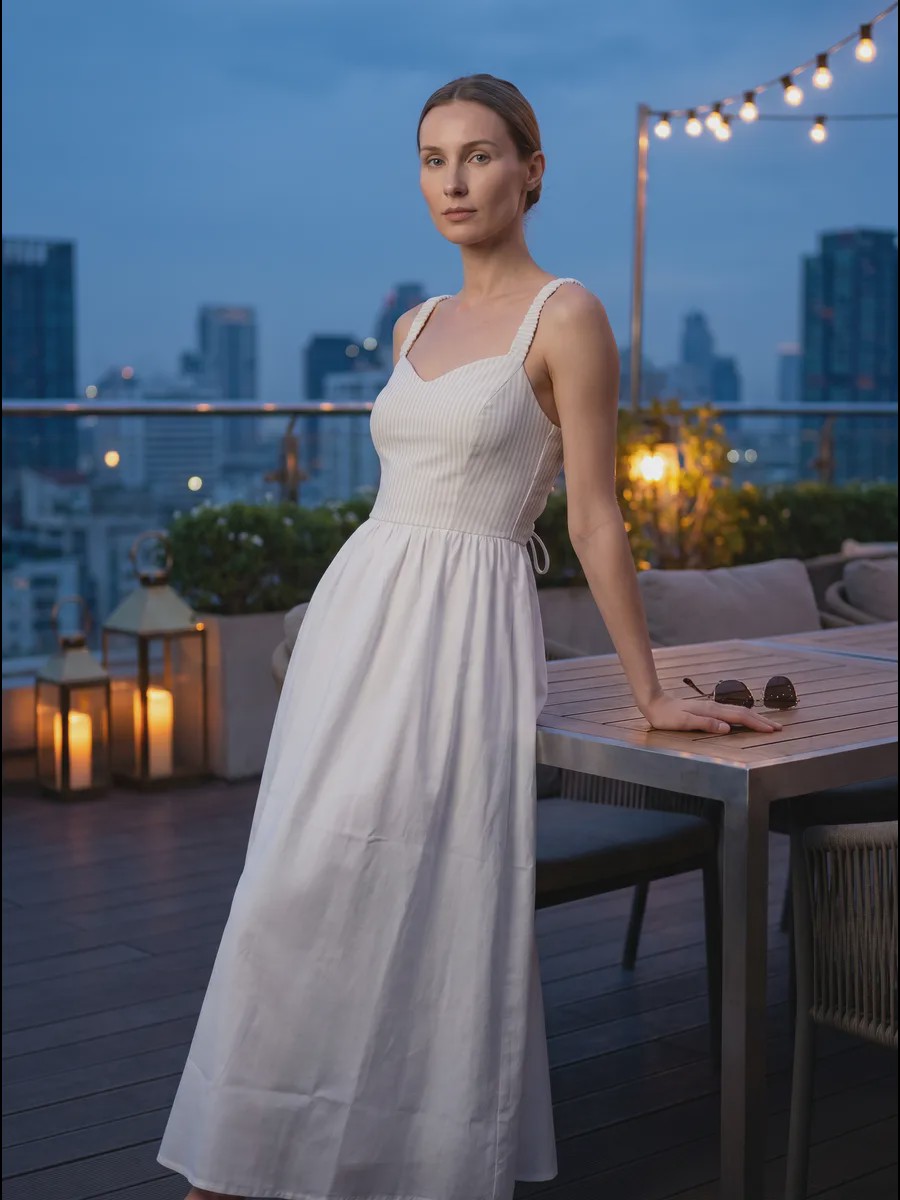 Lili Refined silhouette gaun malam - image 12