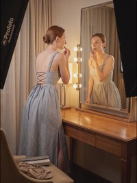 Lili Refined silhouette gaun malam - thumbnail 20