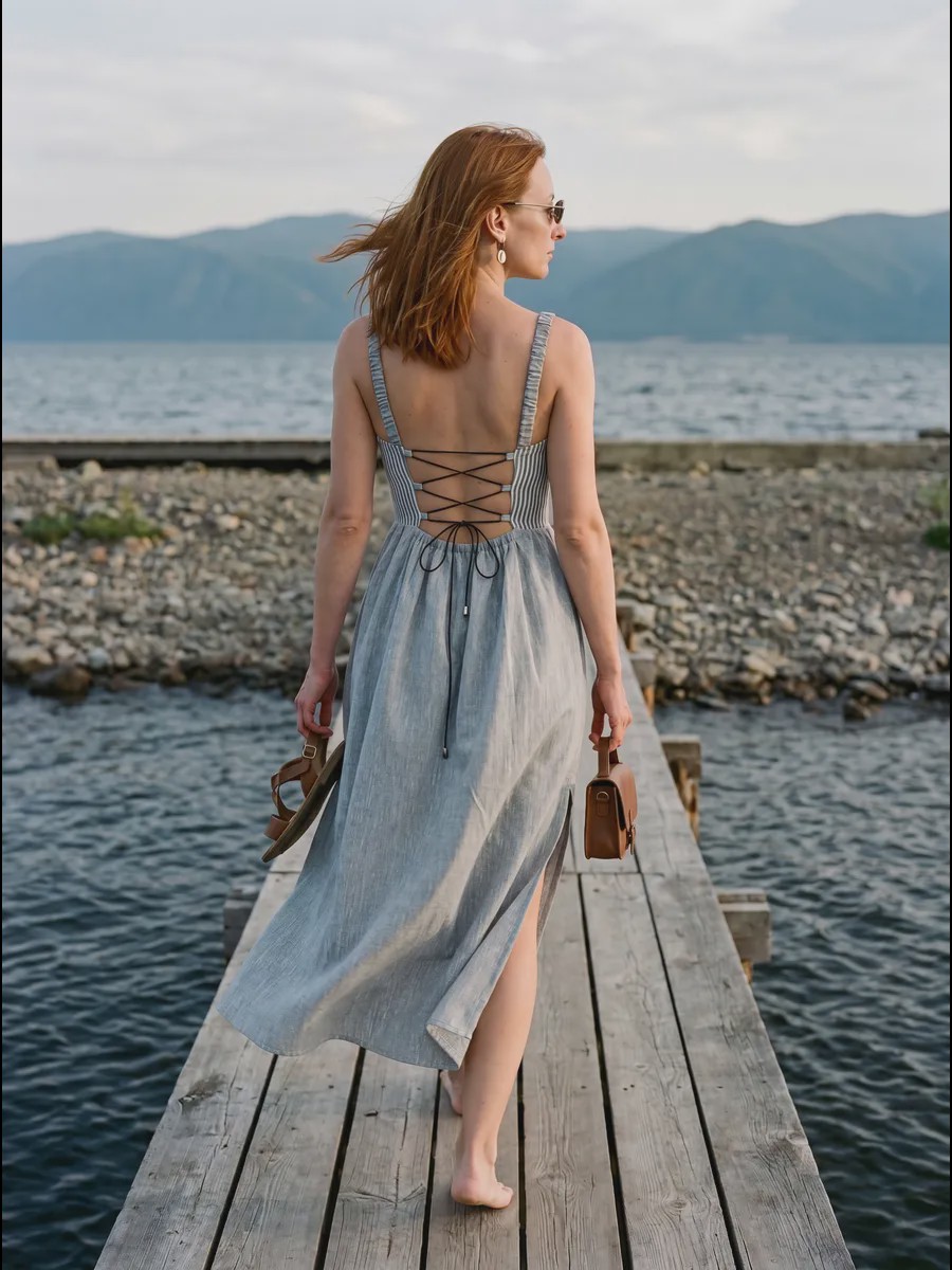 Lili Refined silhouette gaun malam - image 4