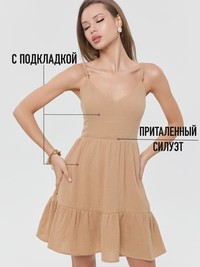 Летний сарафан мини с бантом из муслина - Olivia - thumbnail 15