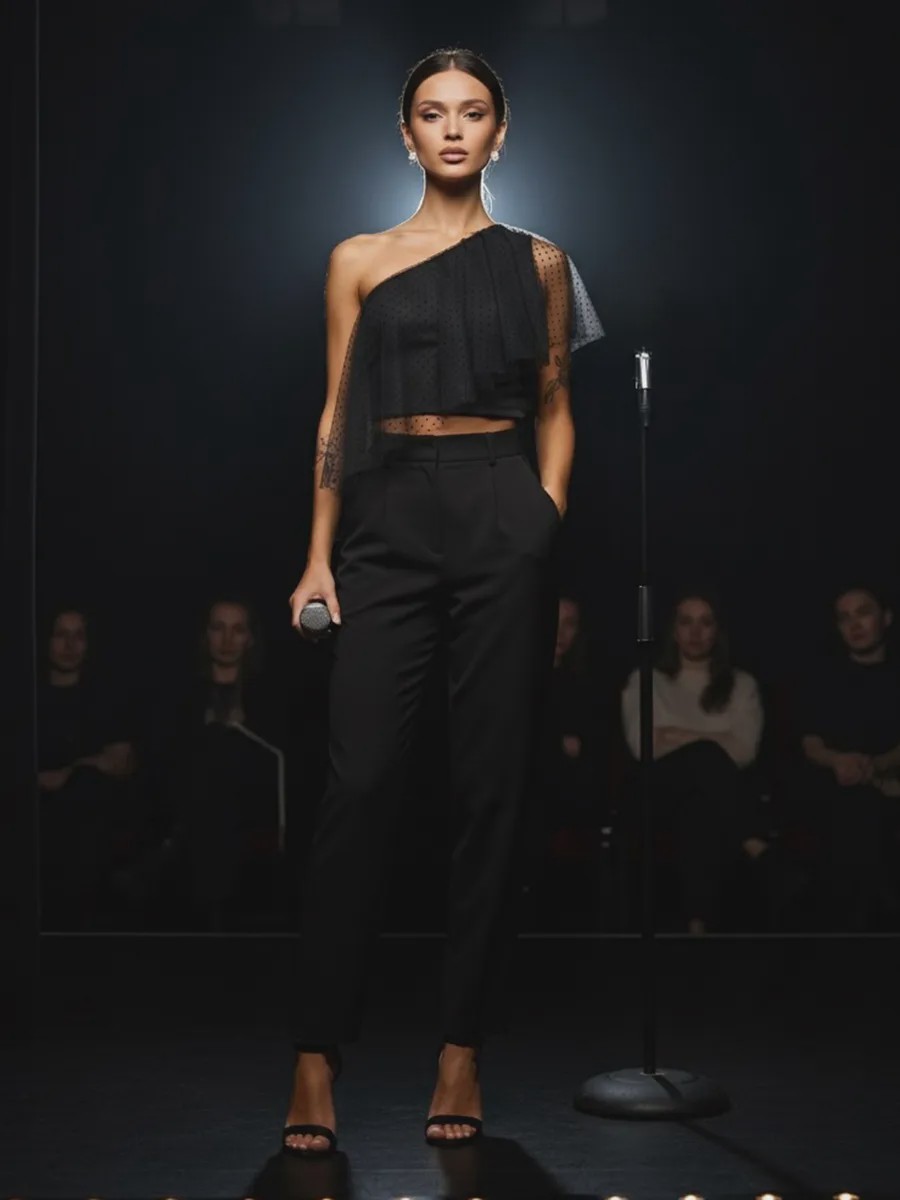Вечерний топ на одно плечо с воланом - Grace 3bs - image 17